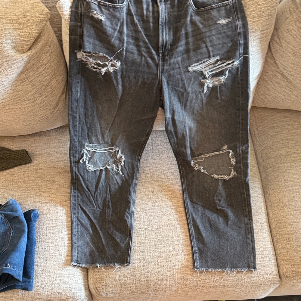 American Eagle Outfitters Distressed Gray Flare Jeans